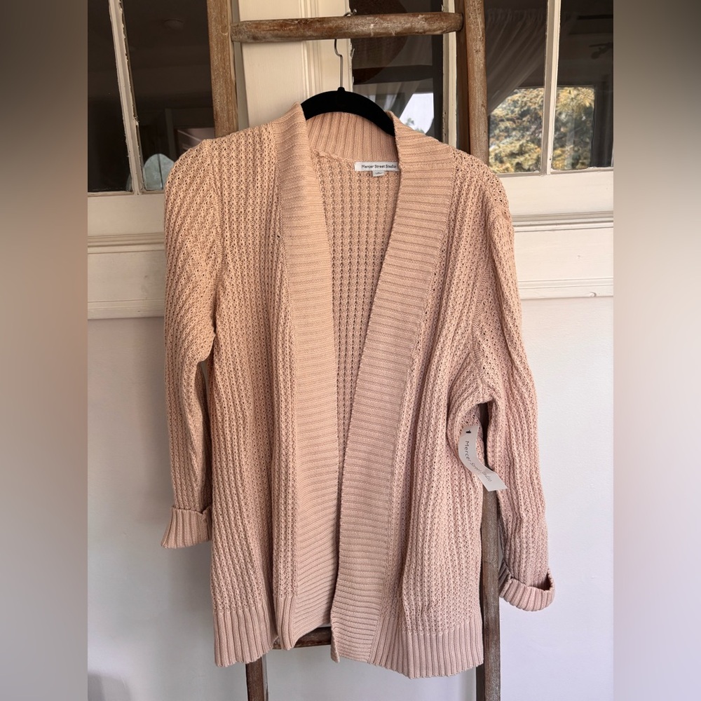 Mercer Street Studio Light Tan Ribbed Cardigan